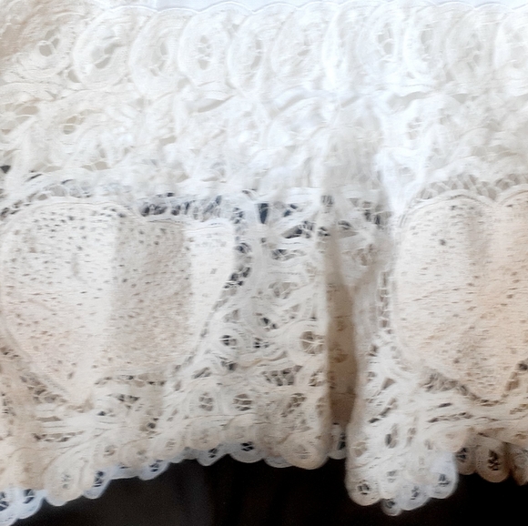 COPY💃BOHO WEDDING NWT Sue Wong White Lace Strappy Dress Crochet HEART Applique - Picture 11 of 17